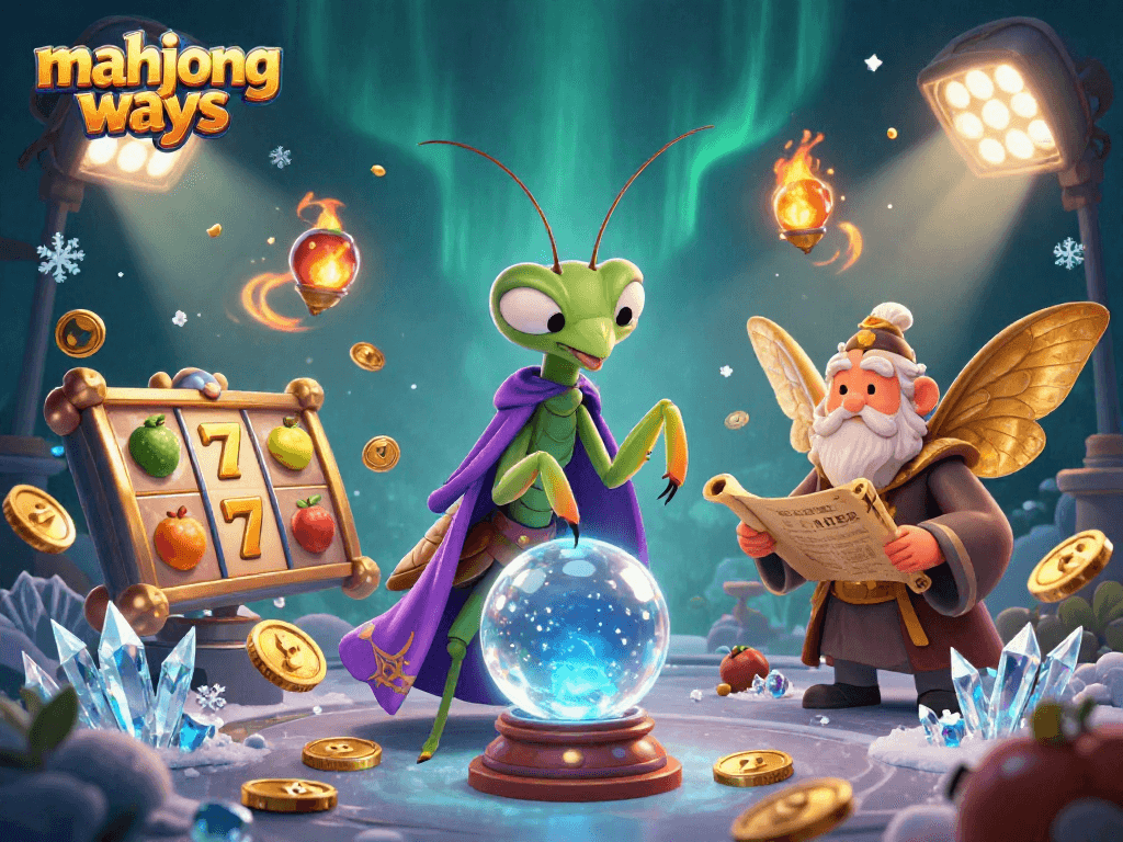 Experience the excitement of mahjong ways with dynamic slot game elements and mystical characters in an enchanting illustration.