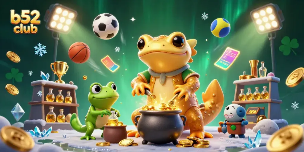 Experience thrilling gameplay with b52 club's dynamic casino atmosphere filled with vibrant characters and sports elements.