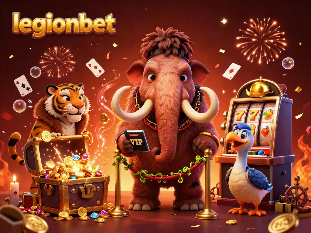 Experience the thrilling ambiance of legionbet with vivid characters and casino elements.