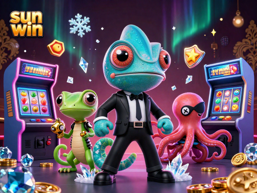 Experience the thrill of sun win with engaging characters and vibrant casino game elements.